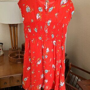 Women’s Sz. L Free People Sleeveless Floral Print Button-Down Lined Dress